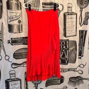 H&M ruffled high/low midi skirt (Size 10)